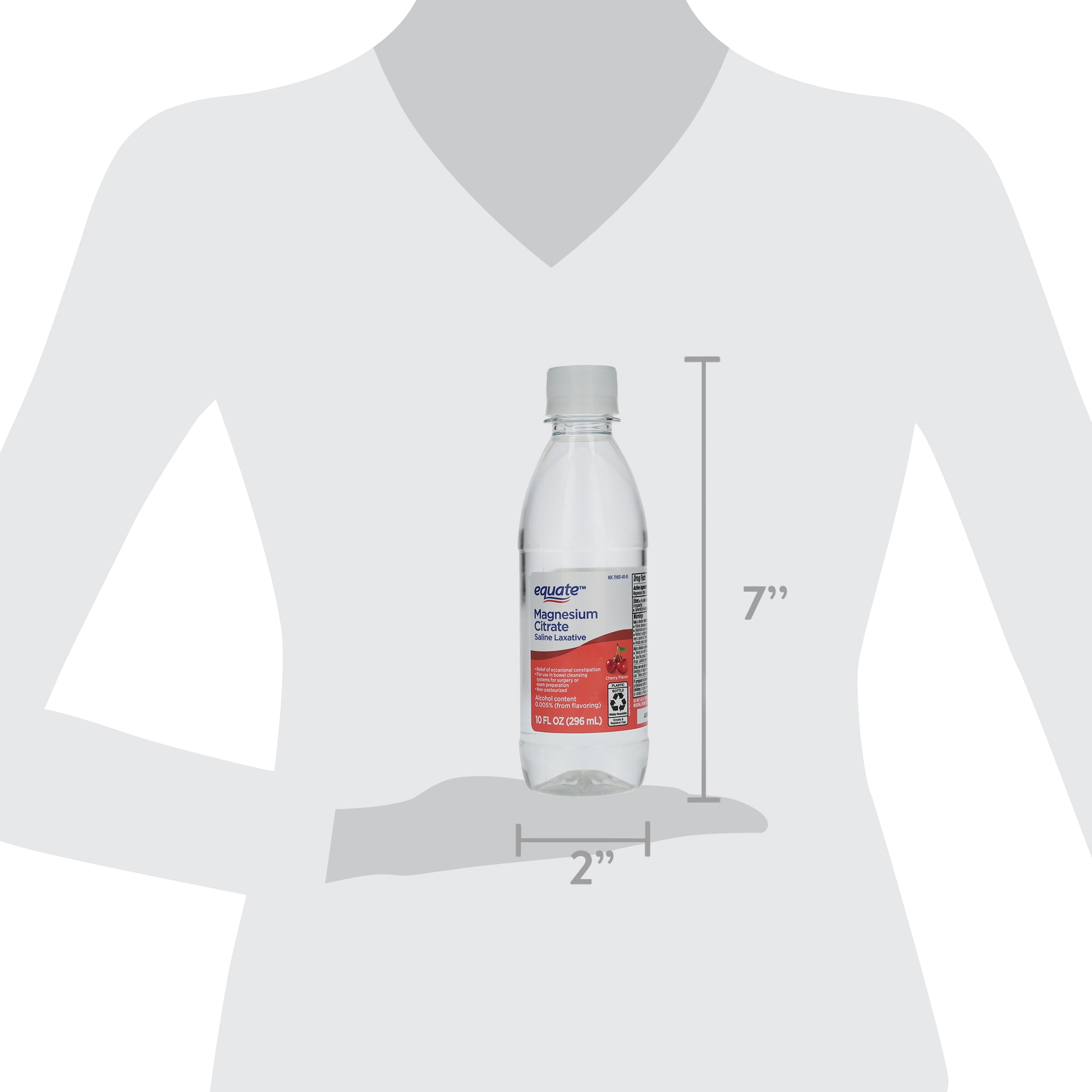 (12 pack) Equate Magnesium Citrate Saline Laxative, Cherry Flavor, 10 oz