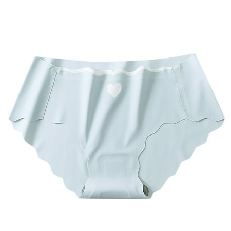 eczipvz Silky Smooth Invisible Hipster Frozen Silk Seamless Panties with Silky Tactile Touch Bikini Underwear for Women(Light Blue M)