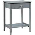 thumbnail image 1 of Costway Table de Chevet Table d'Extrémité Rangement Présentation Mobilier de Chambre Tiroir Étagère à Côté Gris, 1 of 9