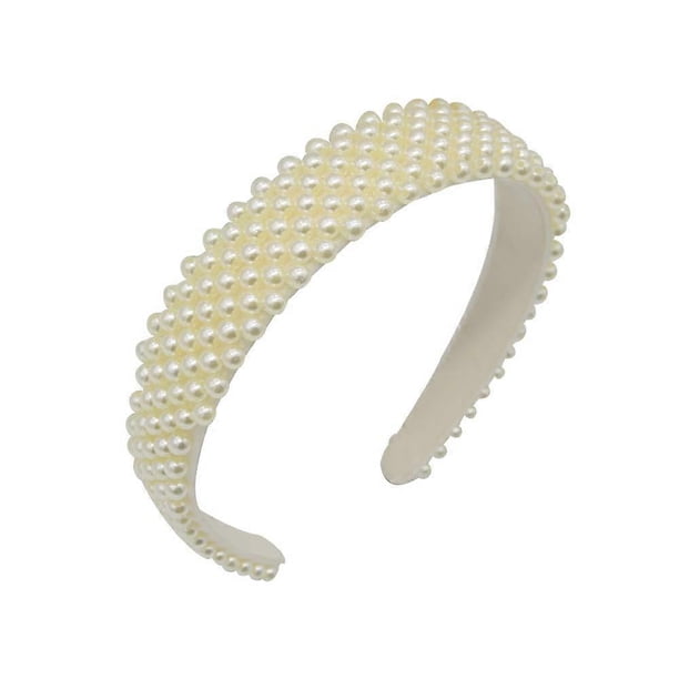 Pearl Headbands for Women Ladies,White Hairband Headwear Headdress Wedding Hair Accessories Bling Hair Clip Hairpins Barrette Styling Tools Accessorie