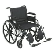 Angle View: Drive Medical Viper Plus GT Wheelchair with Flip Back Removable Adjustable Desk Arms, Elevating Leg Rests, 22" Seat