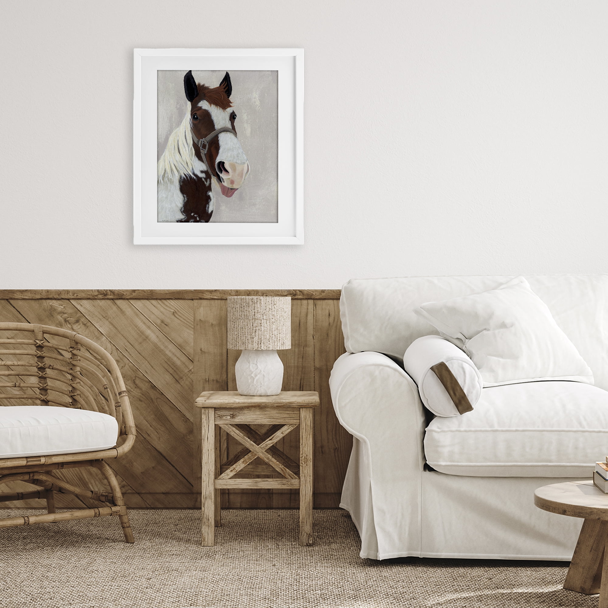 Stupell Industries Henry Horse Funny Tongue White Framed Print Under Glass, design by Ashley Justice