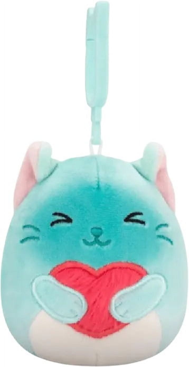 Squishmallow Valentine Clips 3.5" Set of 6 Banana Bat Cat Stuffed Animal Clips