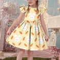 thumbnail image 5 of Mitankcoo Girls Easter Dresses Cute Print Flutter Sleeve Crew Neck A-Line Dress for Daily Fashion Wear 3-14Y, 5 of 7