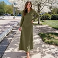 thumbnail image 6 of Cyglowse Spring Long Sleeve Comfortable Loose Maxi Dresses for Women 2026 Elegant Classy Winter Wedding Guest Dress Dark Green S, 6 of 7