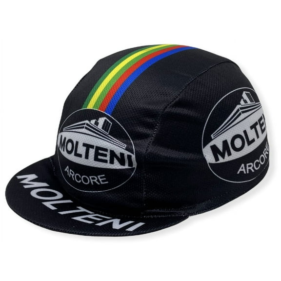 Molteni Men's Retro Vintage Classic Coolmax Moisture Wicking Breathable Fabric Cycling Hat Cap (Black)