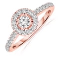thumbnail image 2 of 1.75 ct Round cut Moissanite Engagement Ring in halo and 10k rose gold, 2 of 2