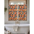 thumbnail image 4 of Thanksgiving Living Room Curtains 2 Panel, Fall Orange Pumpkin Black White Plaid Cafe Window Treatment, Farmhouse Bedroom Bathroom Kitchen Curtains Drapes 104"x54", 4 of 6