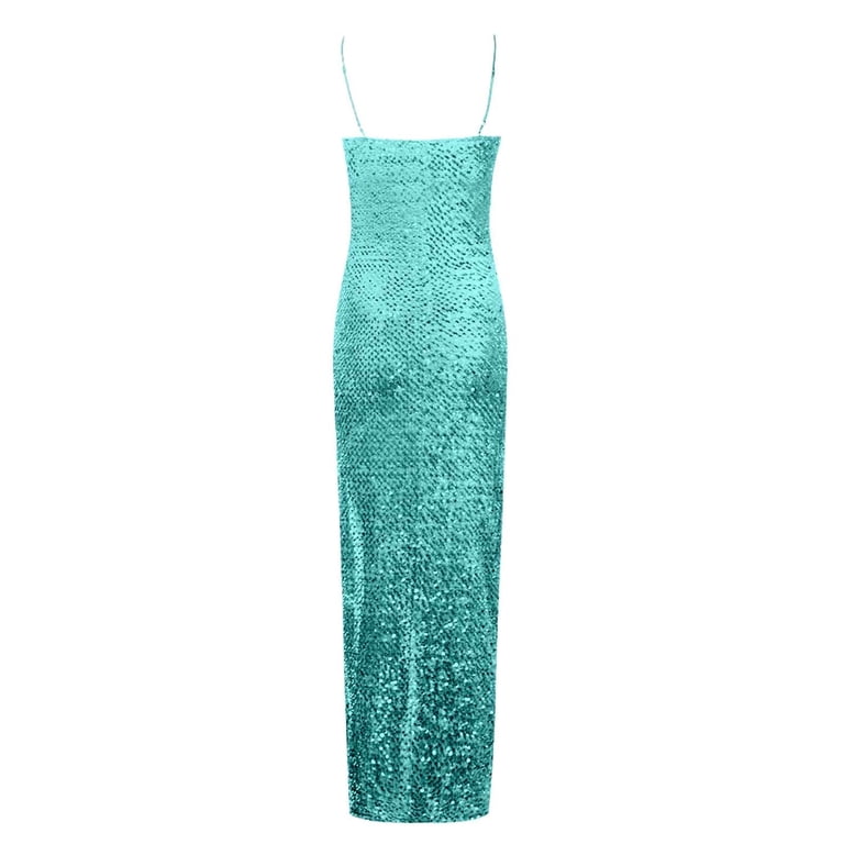 safuny Women's Tea Length Lace Evening Dress Solid Sequin Shiny Crew Neck  Holiday Short Sleeve Autumn Dresses Winter Elegant Tassel Cocktail Party  Trendy Light Blue M - Walmart.com
