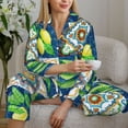 thumbnail image 6 of Daiia Lemon and Leaves for Women's Long-Sleeved Pajama Set – Soft & Comfortable Sleepwear Button-Up Pajamas Cozy Lounge Wear-Large, 6 of 7