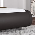 thumbnail image 3 of Amolife King Size Modern Platform Bed Frame with Adjustable Headboard, Faux Leather, Dark Brown, 3 of 7