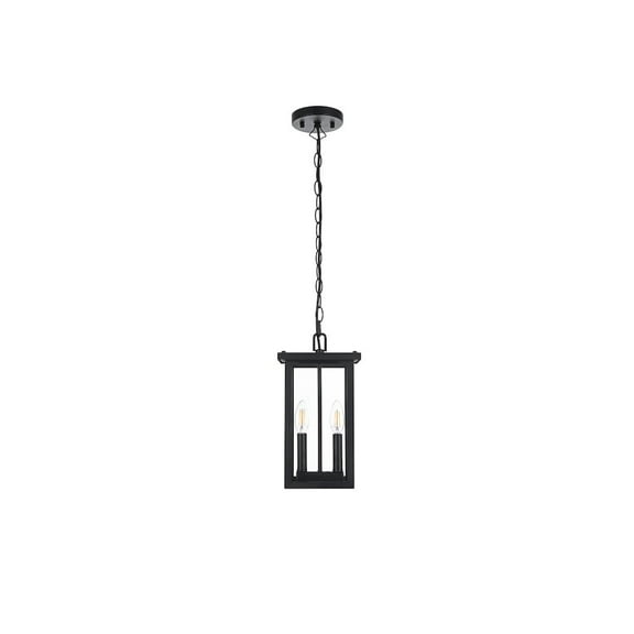 Elegant Lighting Venango 7 inch Outdoor Pendant in Black
