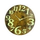 Horloge Murale Lumineuse à Faible Bruit Veilleuses en Bois de Style Rustique Circulaire pour la Cuisine de l'Hôtel Décoration Intérieure de Chambre à Coucher Extérieure StyleF – image 1 sur 7