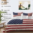 thumbnail image 3 of 3 Piece American Flag Duvet Cover Set Full Size, Microfiber Comforter/Quilt Cover with Corner Ties and 2 Pillowcases, Vintage Wooden Star Striped Red Blue All Season Soft Bedding with Zipper Closure, 3 of 8