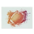 thumbnail image 1 of Sports Cutting Board, Rugby Ball in Digital Watercolors Splash Recreational Leisure Sports Run Design, Decorative Tempered Glass Cutting and Serving Board, Large Size, Orange Red, by Ambesonne, 1 of 1