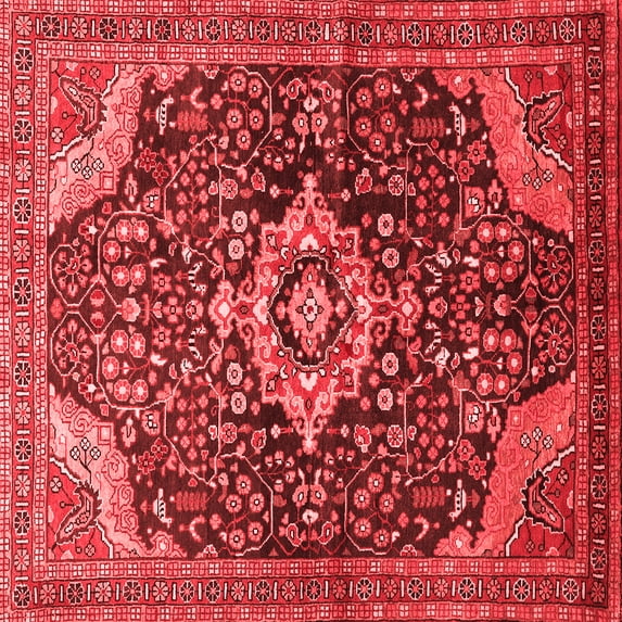 Ahgly Company Indoor Square Persian Red Traditional Area Rugs, 4' Square