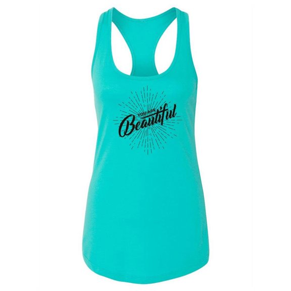 Beautiful Inspirational Quote Tank Women -Image by Shutterstock, Female Large