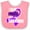 Pink and White, variant on Inktastic I Wear Purple for My Grandma Pancreatic Cancer Awareness Boys or Girls Baby Bib