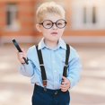 thumbnail image 2 of AWAYTR Toddlers Kids Boys Mens Suspenders - Y Back Adjustable Strong Clips Synthetic Leather Suspenders, 2 of 12