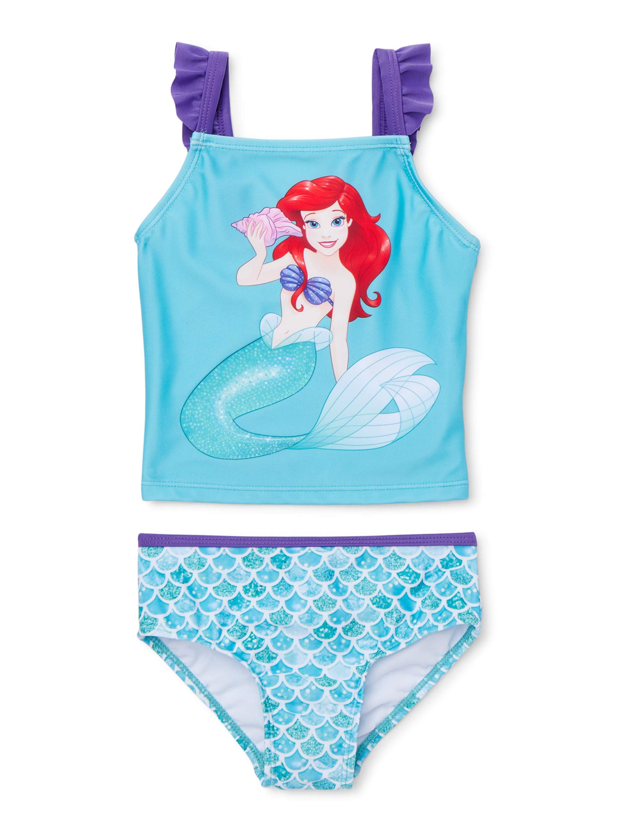 New Disney Baby Little Mermaid Swimming Costume Swimsuit & Skirt Set 18 months 