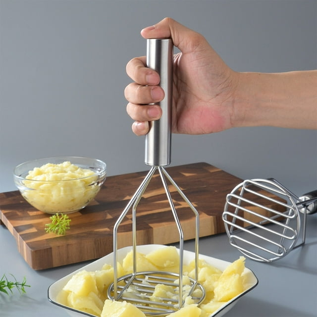 Dvkptbk Stainless Steel Masher Household Potato Press Potato Masher Manual Masher Multifunctional Kitchen Gadgets Save Time and Energy Stainless Steel Mud Press Kitchen Utensils & Gadgets