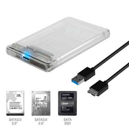 EEEKit Hard Drive HDD Case, 2.5 Inch USB3.0 to Sata3.0 Hard Drive HDD Enclosure External Laptop Disk Case for MAC9.1 Windows