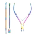 thumbnail image 5 of Cortaúñas YONGSHENG para mujeres arcoíris y lima de uñas cortacutículas profesional acero inoxidable quirúrgico, 5 of 5