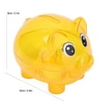 thumbnail image 6 of 2 PCS Transparent Plastic Piggy Bank for Kids, Money Box Pig Coin Bank for Girls & Boys, Cartoon Design Money Saving Decoration Cute Childlike for The Holidays Birthday Kindergarten Gifts, Yellow, 6 of 6