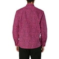 thumbnail image 4 of INSPIRE CHIC Men's Vintage Leopard Printed Button Down Long Sleeve Cotton Shirt XL Rose Red, 4 of 7