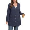 thumbnail image 4 of Cueply Women's Plus Size Sweater Long Sleeve Lightweight Cardigans Buttons Knited Casual Outwear Tops with Pockets 1X-4X, 4 of 9