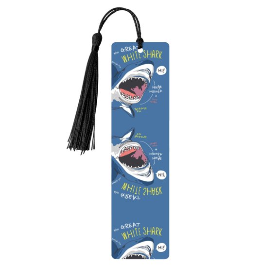 Kdxio Great White Shark Print Metal Tassel Bookmarks,Perfect Gift for Art Lovers and Bookworms Metal Bookmarks for Women
