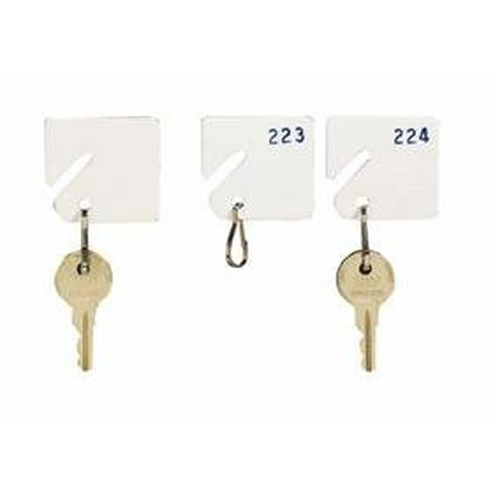 Industries 5313231AE06 Slotted Rack Key Tags with SnapHook, White