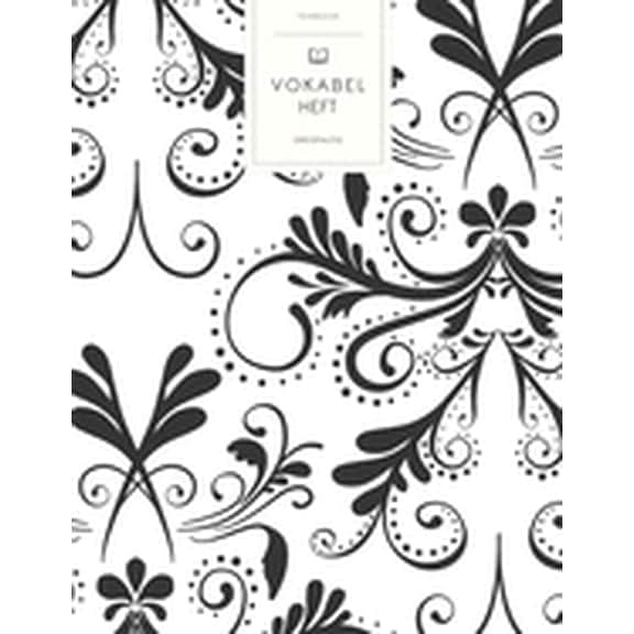 Vokabelheft: Vintage Schwarz Weiß Muster. 3 Spalten für Vokabeln. 120 Seiten mit schönem Design. Dreispaltiges Buch mit Soft Cover 8.5x11 Zoll, ca. DIN A4 21.6x27.9cm. (Paperback)