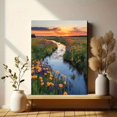 thumbnail image 6 of Qisvanset 12x16 Inch With Frame 2D Flat Wall Art Serene Wildflower Panoramic Landscape Home Wall Art, 6 of 8
