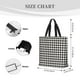 thumbnail image 3 of Easygdp Houndstooth Black And White Bolsa Tote para Mujer, Bolso de Hombro para Trabajo, Playa, Viajes, Compras y Supermercado, 3 of 7