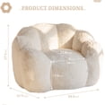 thumbnail image 3 of GOODONE Adult Bean Bag Chair,Flower Shaped Bean Bag Sofa,Super Soft Plush Reading Chair,High Elasticity Lazy Sofa,Suitable for Living Room and Bedroom,No Assembly Required,Beige,Single, 3 of 7