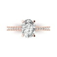 thumbnail image 2 of 1.0ct Pear Cut Clear Moissanite 14k Pink Rose Gold Engraving Statement Bridal Wedding Solitaire Designer Ring Size 7.25, 2 of 7