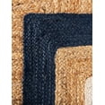 thumbnail image 5 of 3x4 Ft Beige and Navy Blue & White Jute Area Rug, Hand-Woven, Reversible, Farmhouse Boho Style, Durable & Pet-Friendly Rug for Living Room, Dining Room, and Bedroom, 5 of 5