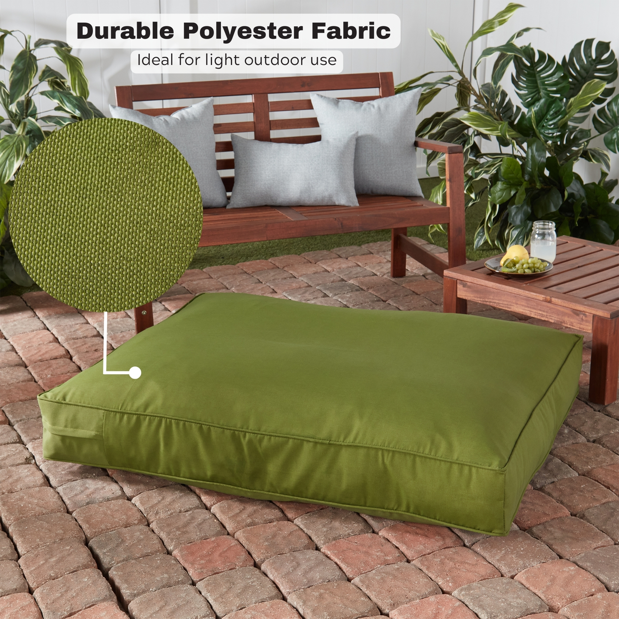 Happy Hounds Casey Indoor/Outdoor Pillow Style Dog Bed, Hunter, Large (48 x 36 in.)