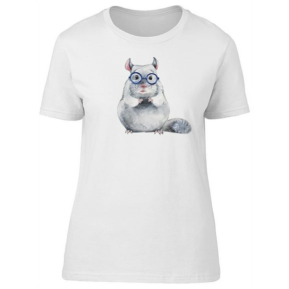 Cute Baby Chinchilla And Glasses T-Shirt Women -Image by Shutterstock, Female x-Large