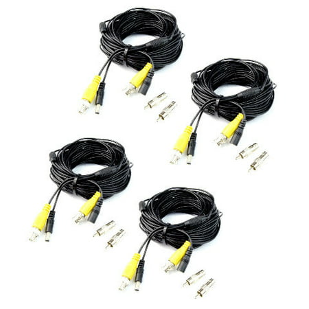 4 X 60ft BNC Video Power Siamese Cable for CCTV Surveillance Camera DVR (Best Cable Railing System)
