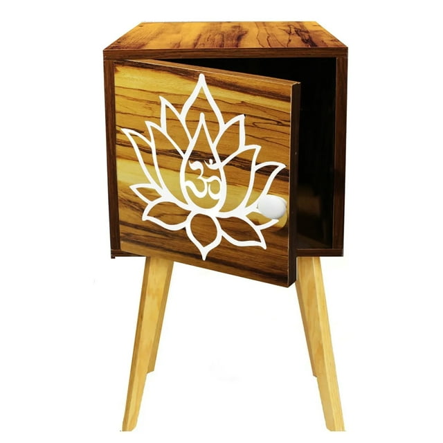 Buro Recamara Almacenamiento Mdf Moderno Recámara Flor Loto Blanco