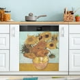 thumbnail image 4 of Van Gogh Sunflower Art Dishwasher Magnet Sticker, Refrigerator Magnetic Cover, Fridge Panels, Home Cabinet Decals Appliances Stickers - 20" L x 26" H（281） Home Decor, 4 of 5