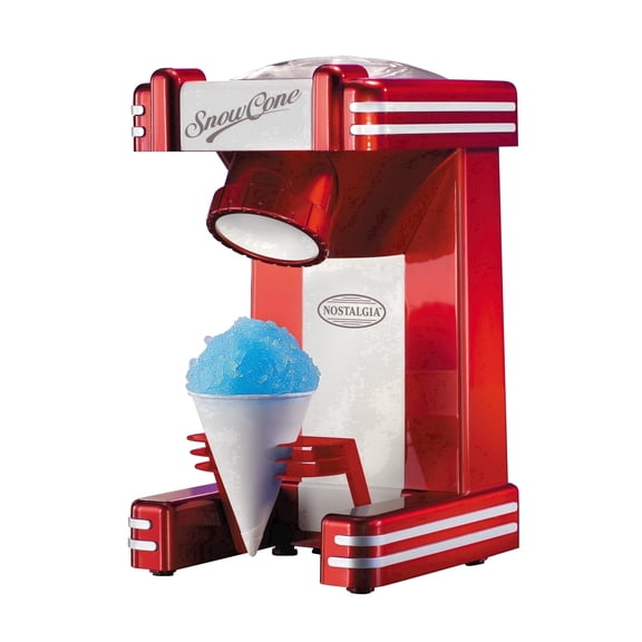 Nostalgia Retro Snow Cone Maker, Countertop Shaved Ice Machine and Snow Cone Maker, Red