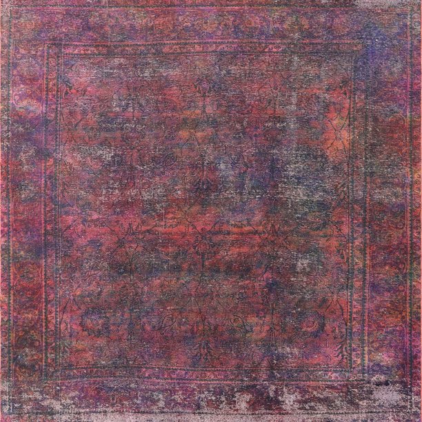 Ontario Raspberry Rug Ahgly Company Indoor Square Mid-Century Modern Dark Raspberry Purple ...