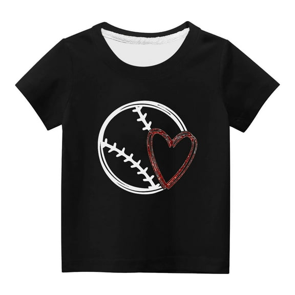 Utoimkio Kids Boys Girls Casual Print Short Sleeve Tops Crewneck T-Shirts Summer Casual Tee Tops for Boys Girls 3-14 Years