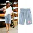 thumbnail image 4 of Birdeem Top and Shorts Sets for Women Womens Elastic Waist Printing Drawstring Shorts, 4 of 12