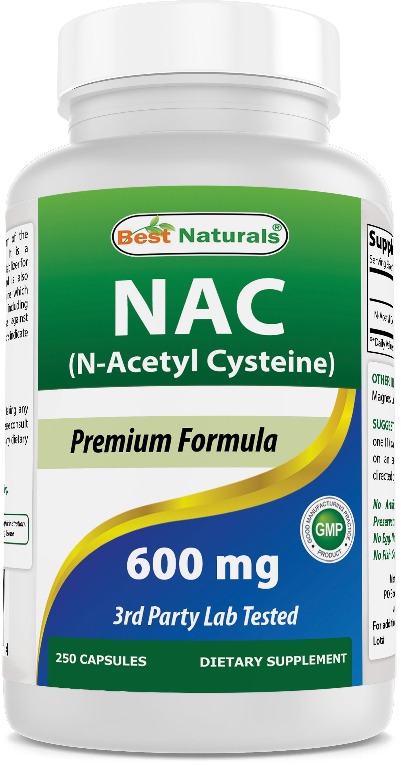 Best Naturals NAC N Acetyl L Cysteine 20 mg 20 Capsules ...