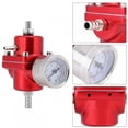 Universal Aluminum Fuel Pressure Regulator Gauge & Hose Kit 0140 PSI Adjustable Red