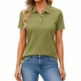 thumbnail image 2 of Leidass Women's Polos Golf Shirts Short Sleeve UPF 50+ Collared Shirt Quick Dry Tennis Work Athletic Tops Army Green L, 2 of 6